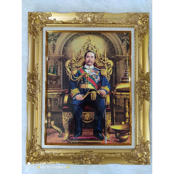 Portrait Of The Royal Thai Navy5 With Gold Louis Frame Total Size 21:26 Inches