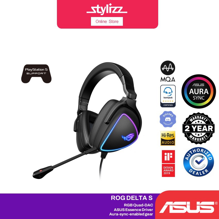 ASUS ROG DELTA S RGB QUADDAC GAMING HEADSET TYPE C Suitable for