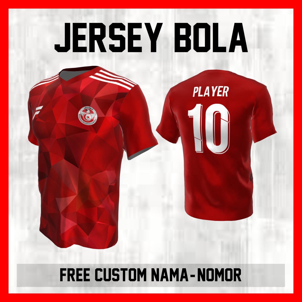 Football Jersey Tunisia National Team Shoulder Line Custom Shirt Name And Back Number - 184