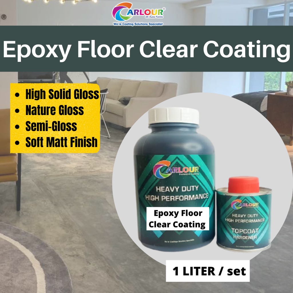 Epoxy Floor Cement Clear Coating 1L Natural Feel Gloss/ Semi-gloss ...