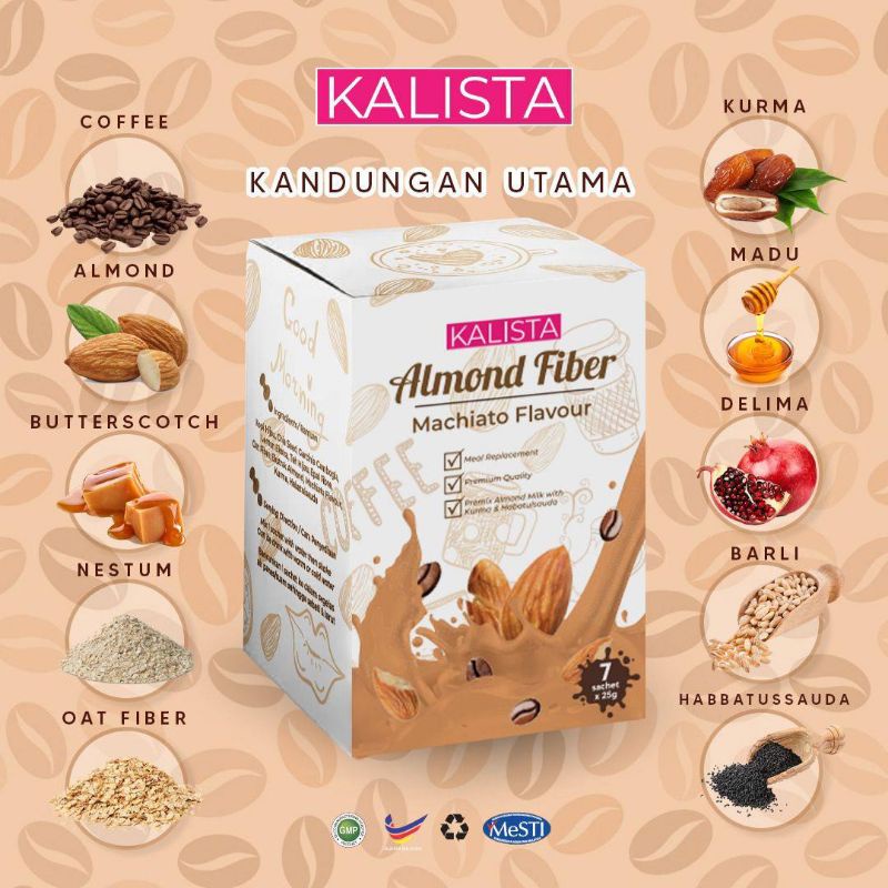 kalista Almond Fiber (Flavour Machiato) Shopee Malaysia
