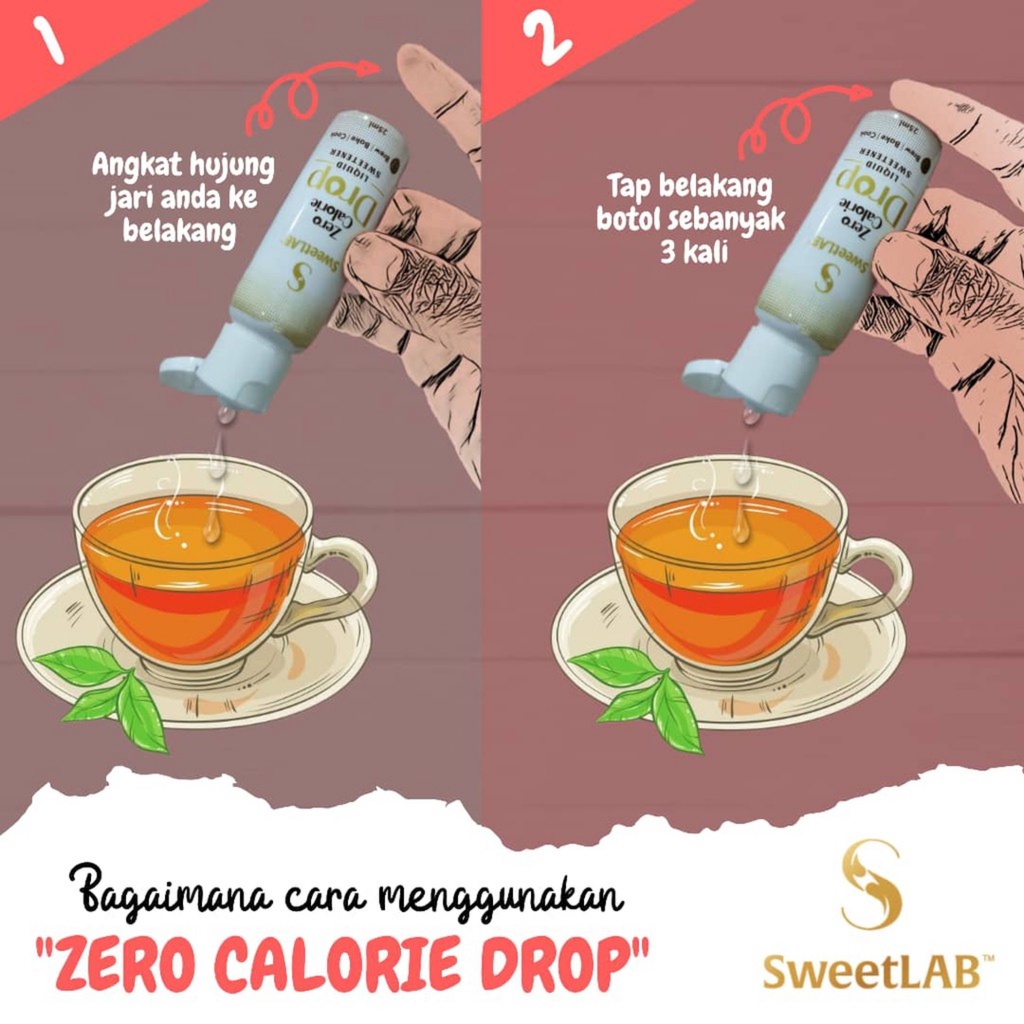 Sweetlab Zero Calorie Drop 25ml Liquid Sweetener Pengganti Gula Cair