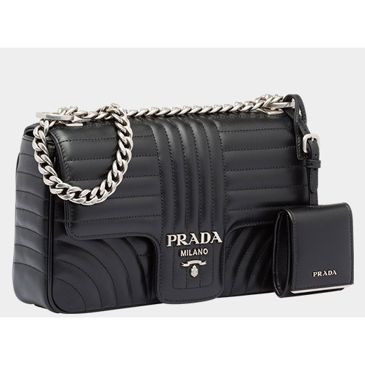 prada logo quilted shoulder bag