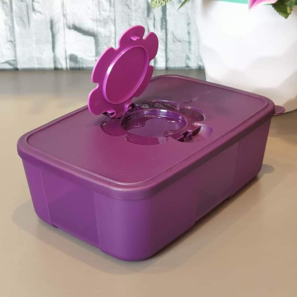 Tupperware Purple Royale Tissue Box 1.7L | Kotak tisu menarik