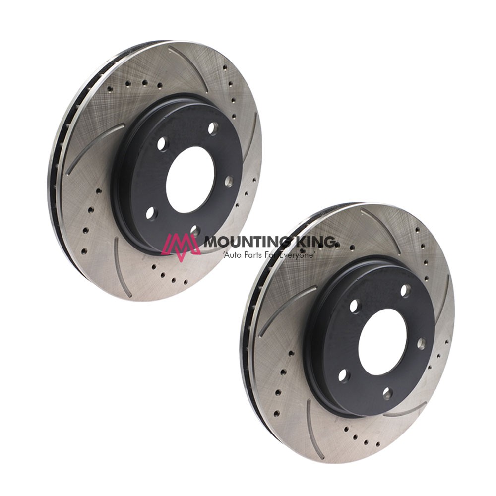 Rear disc rotor set 2pcs DRILLED SLOTTED STANDARD SIZE honda accord tao ...