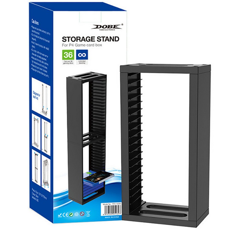 PS4 Multifunctional Disk Storage Tower Storage Rack PS4 Slim Pro Host Disc Doublelayer Storage