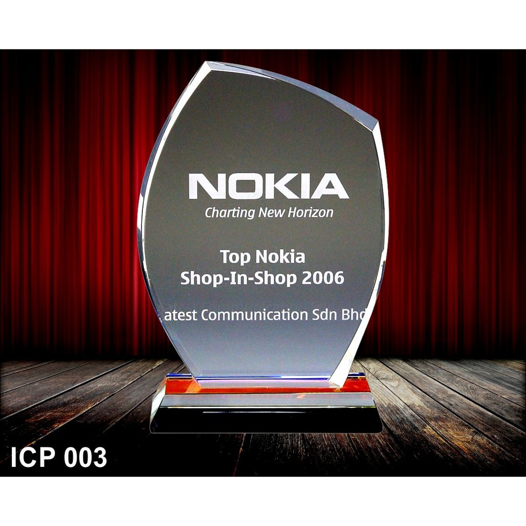 ICP 003 RETIREMENT CRYSTAL PLAQUE