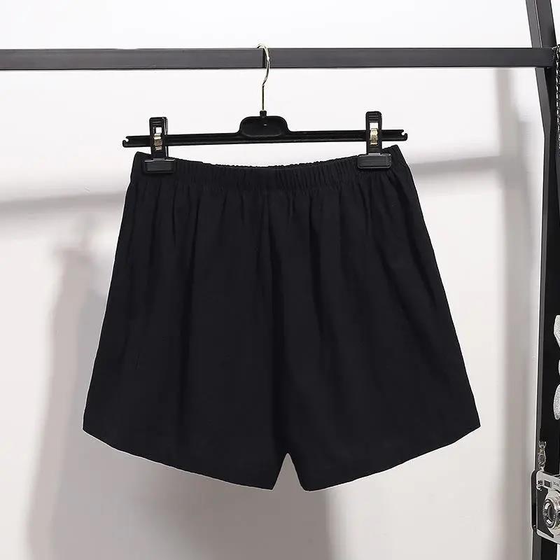 TRUEDREAM 150kg extra large Korean black High Waist Shorts women's slim ...