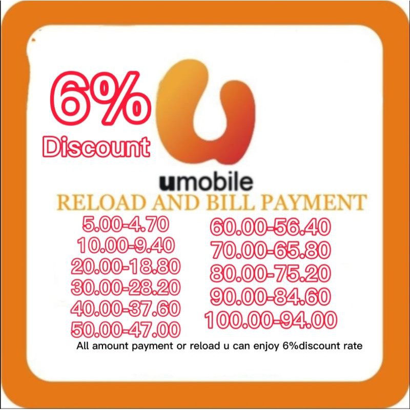 Buy Umobile Top Up And Bill Payment 6 Discount Big Offer Topup Umobile Seetracker Malaysia