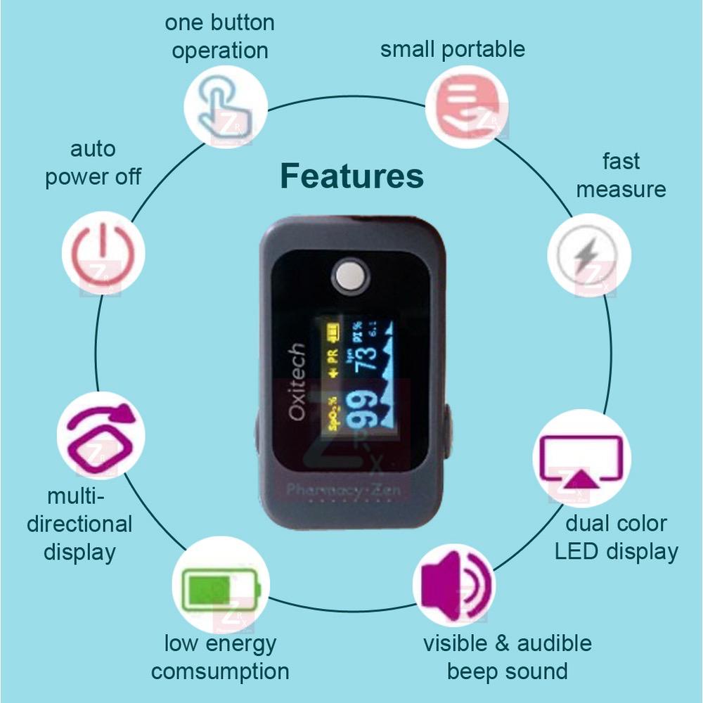 Oxitech Finger Pulse Oximeter / Blood Oxygen Monitor - MDA approved FDA ...