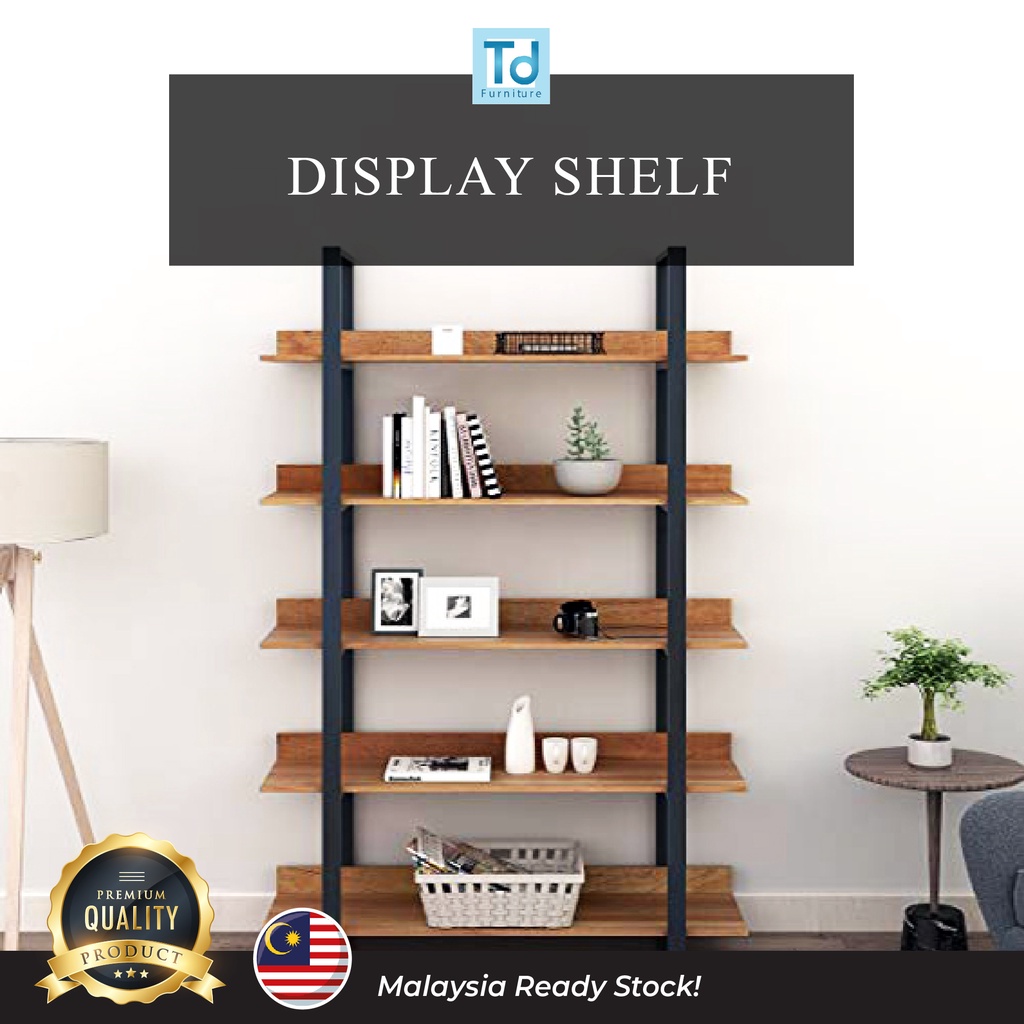 Ready stock & High Quality Cohan Metal Display Shelf Decorations Shelf Book Shelf | Melamine Board & Epoxy Metal Frame