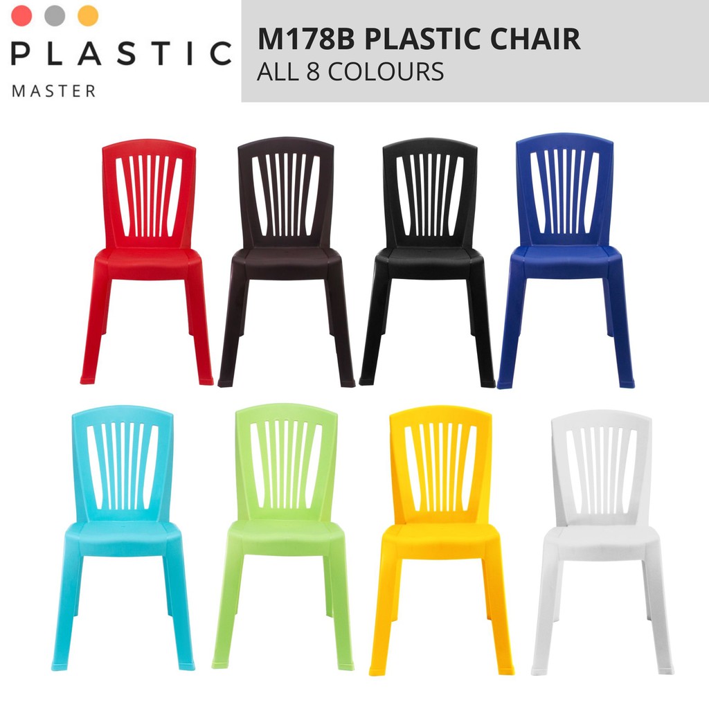 Plastic Chair. High Quality M178B 3 YEARS Warranty, Multiple Colour