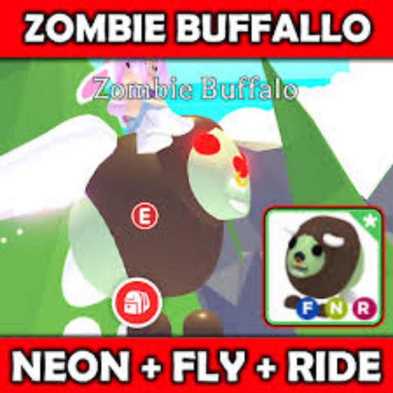 Adopt Me Zombie Buffalo Neon Fly Ride(NFR) Shopee Malaysia
