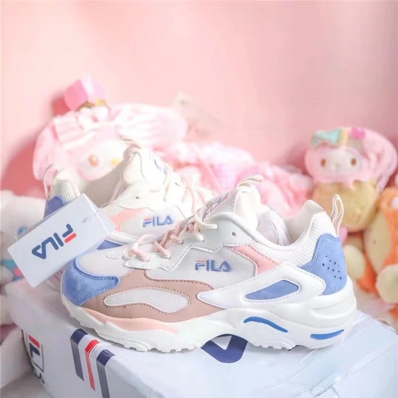 fila ray pink and white