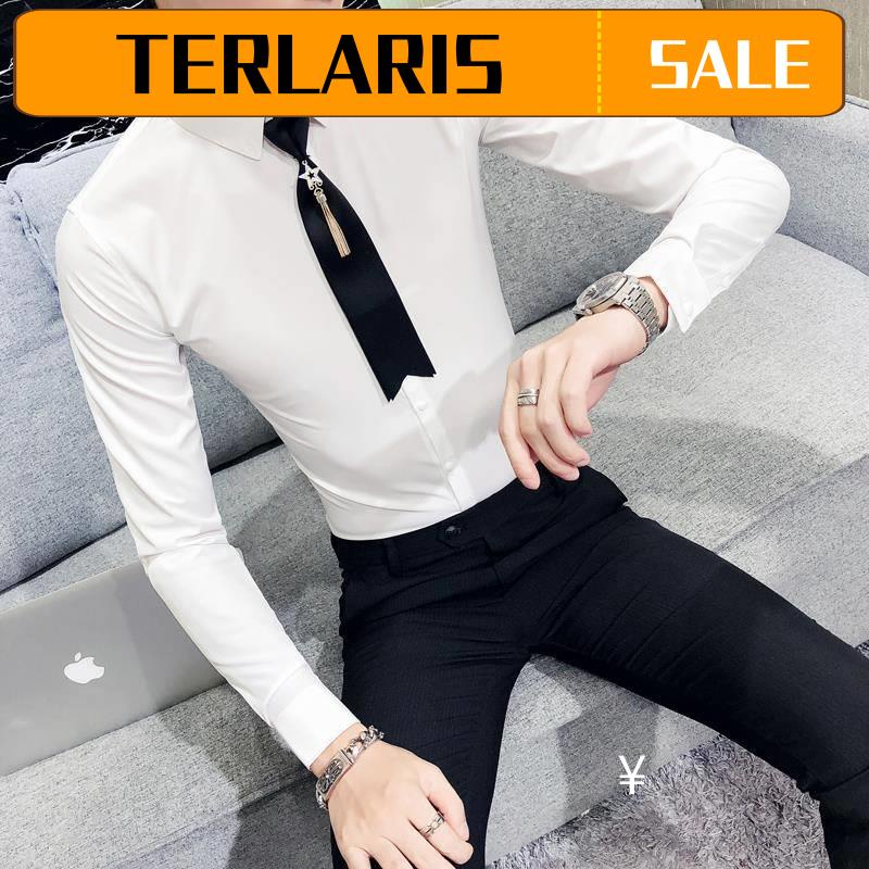 Ready Stock Kemeja Lelaki Lengan Pendek Kemeja Putih Lelaki Shirt Tali Leher Lelaki Warna Pepejal Regangan Xs Saiz Kecil Kecil Pendek Kecil Ketat Lengan Panjang Baju S Kod Baju Slim