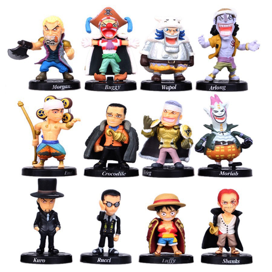 Anime One Piece Luffy Sabo Shanks Lucci 12 Pcs Pvc Action Figure Collection Toys Shopee Malaysia