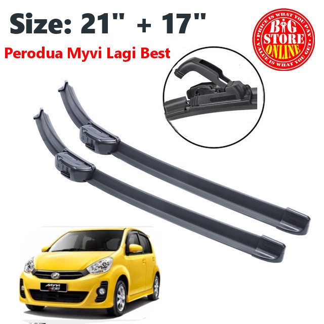Silicone Wiper Blade Car Windshield Wiper For Perodua Myvi Lagi Best 2011 21 17 Shopee Malaysia
