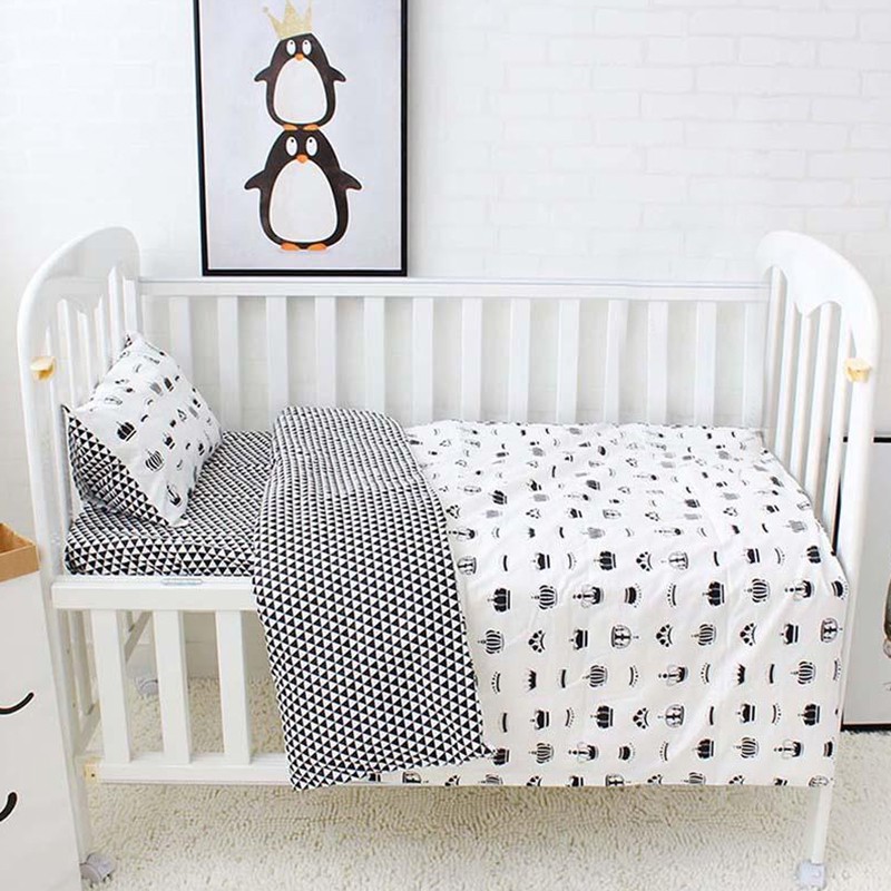 Baby Bedding Set Cotton Crib Sets Duvet Cover Pillowcase Flat