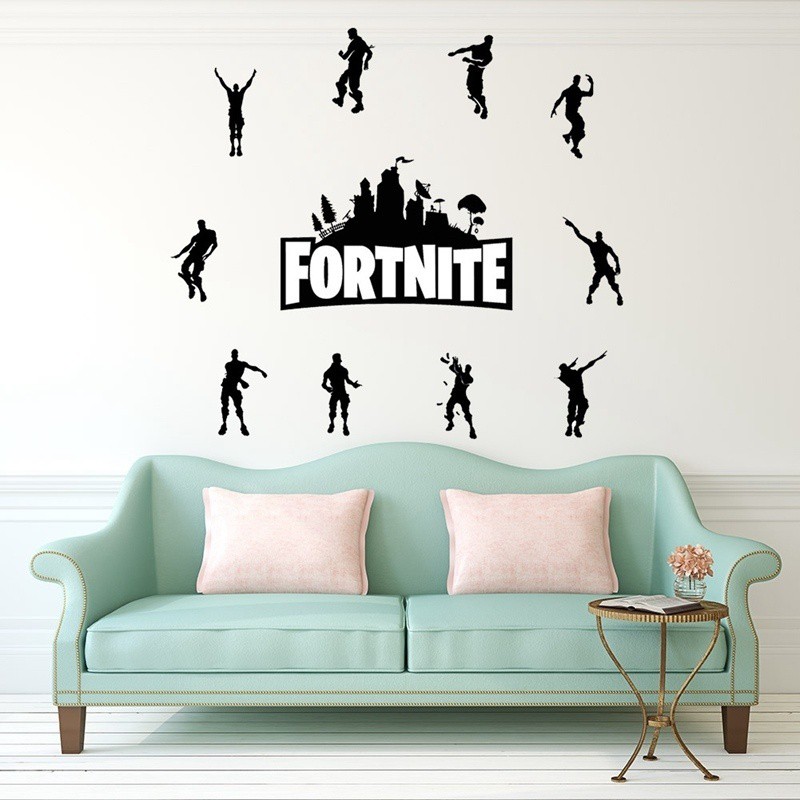 Fortnite Wall Art Stickers Removable Wall Stickers For Living Room Vinyl Wallpaper Decals Bedroom Shopee Malaysia