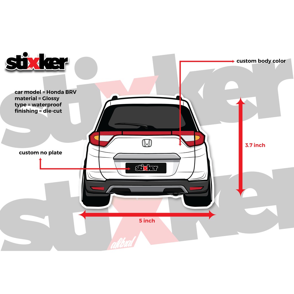 Sticker Belakang Kereta Honda BRV  Shopee Malaysia