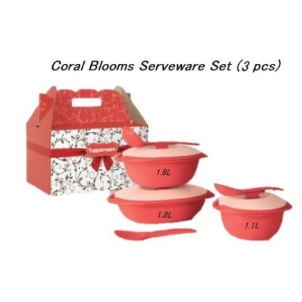 {Ready Stock} Full Set Tupperware Coral Blooms Serveware Serving Set
