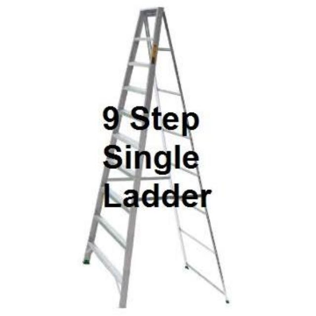 [HIGH DUTY] 9 steps aluminium single sided ladder / tangga 9 step