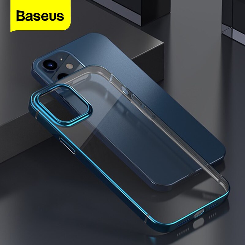 Baseus Clear Phone Case For Iphone 12 Pro Max 12max Transparent Plating Case Coque Thin Soft Tpu Back Cover For Iphone 12pro Max Shopee Malaysia