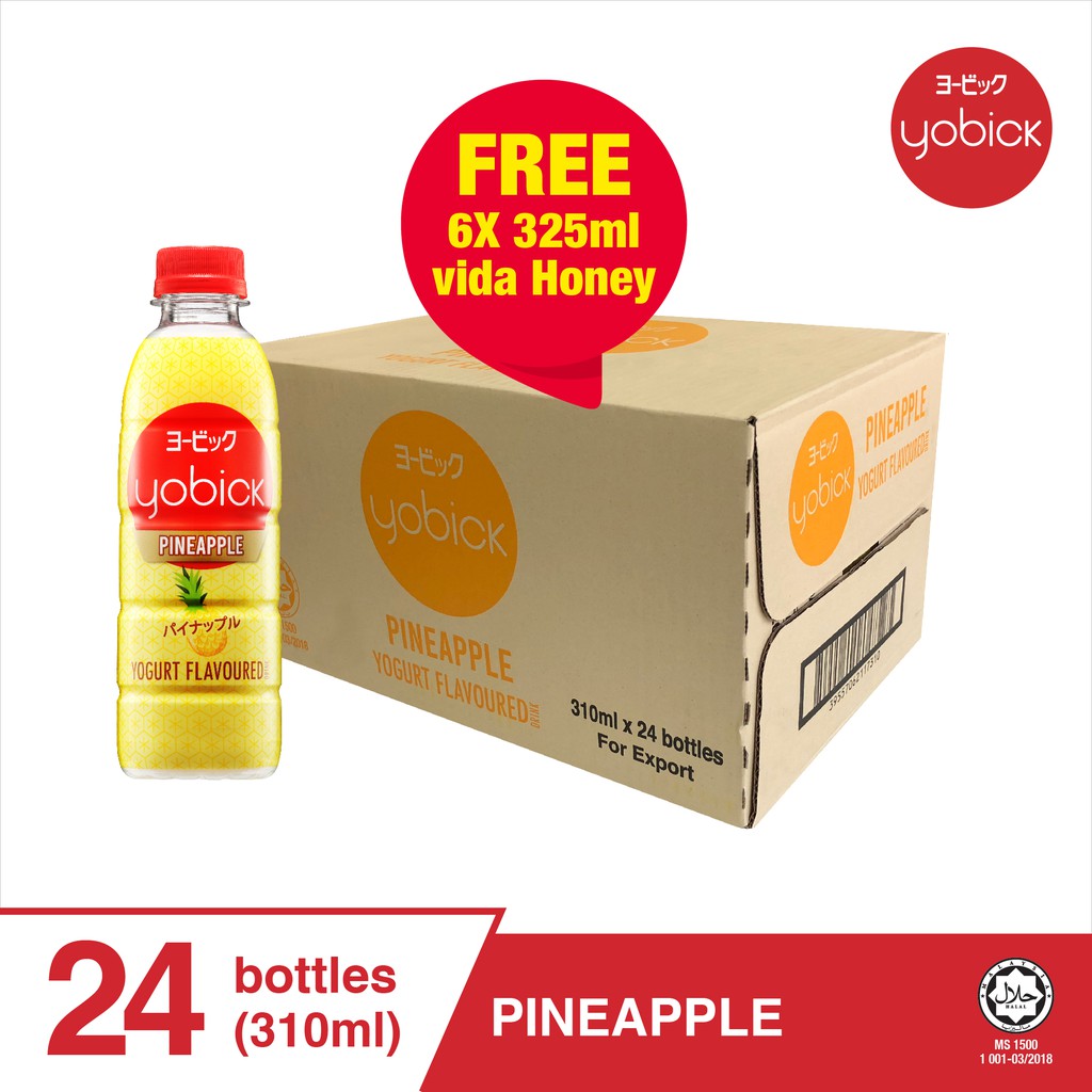 Yobick Yogurt Drink Pineapple Flavour (310ml x 24 Bottles/1 Carton