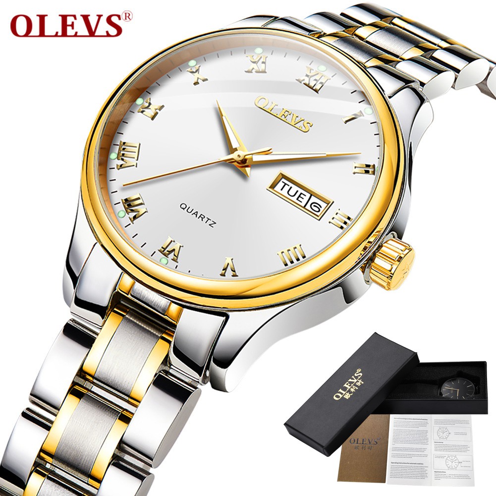  OLEVS  Women s Watch Stainless Steel Quartz Waterproof 