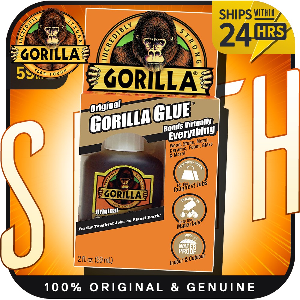 Gorilla Original Waterproof Polyurethane Glue 2 ounce / 59ml Shopee