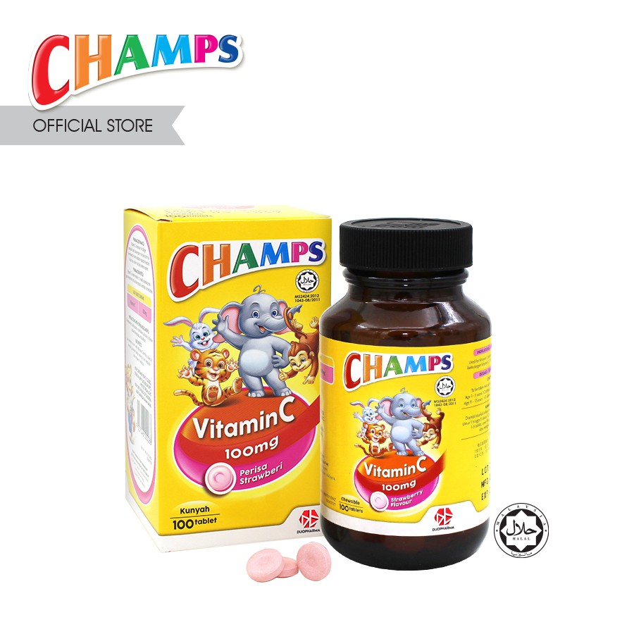 CHAMPS Vitamin C Strawberry (100mg x 100's) Shopee Malaysia