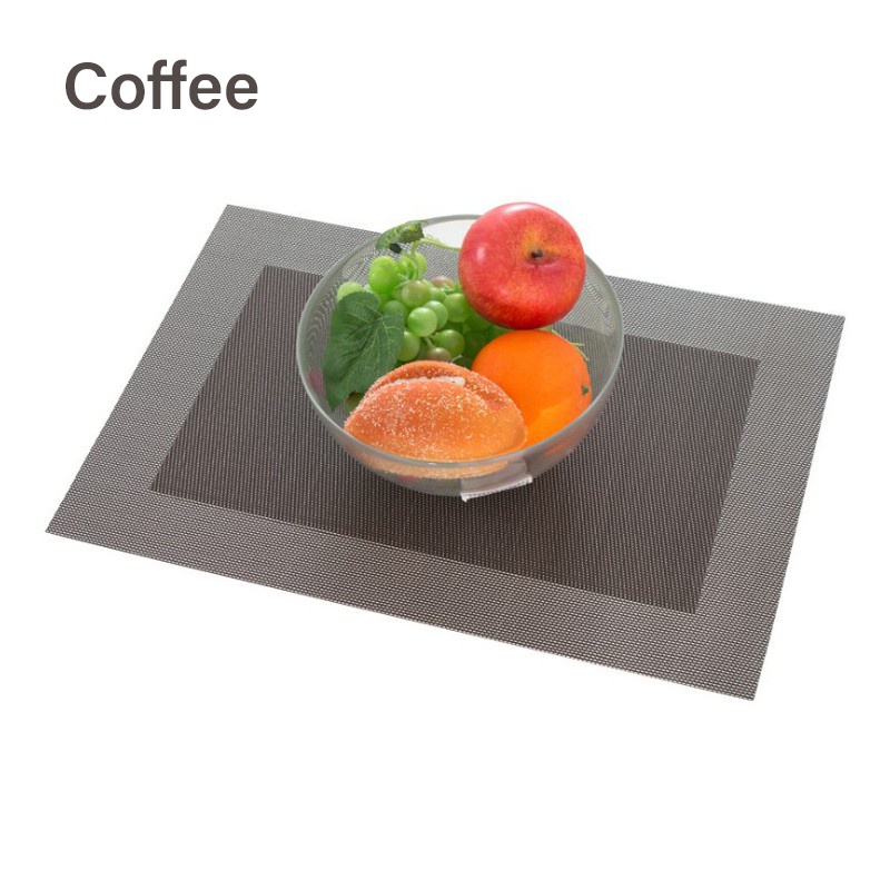 Placemat Washable PVC Dining Table Set Weave Mats Diagonal Frame Teslin Cloth Disc Bowl Coaster Non-slip Pad