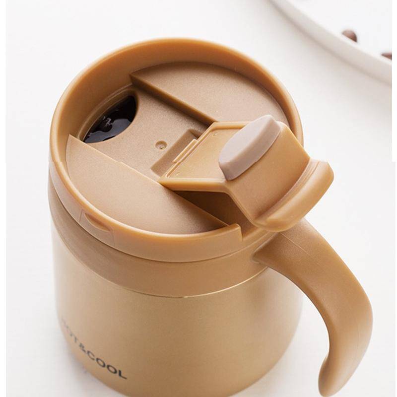 304 Stainless Steel Coffee Thermos Cup Office Tea Mug with Handle Cover Leakproof Heat Preservation Keep Warm