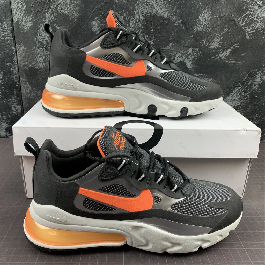nike 270 react black orange