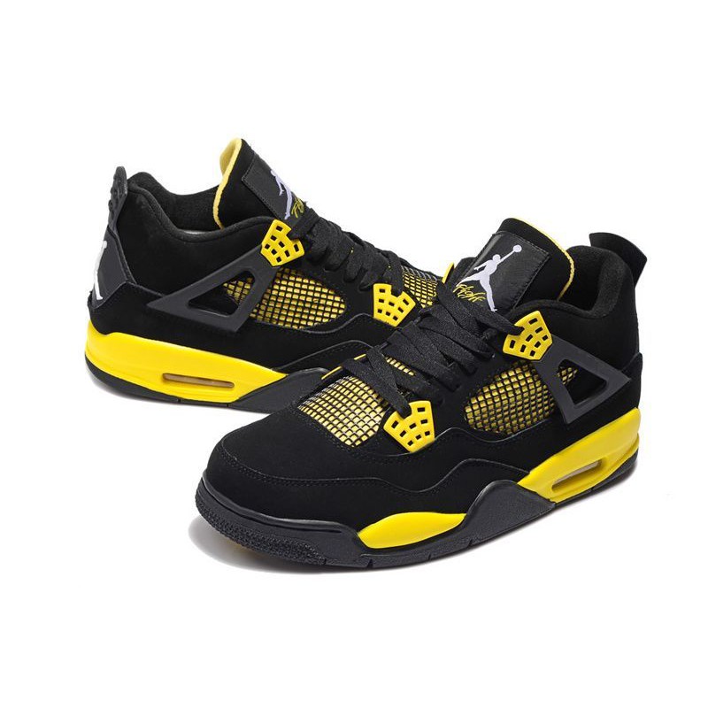 yellow black white jordan 4