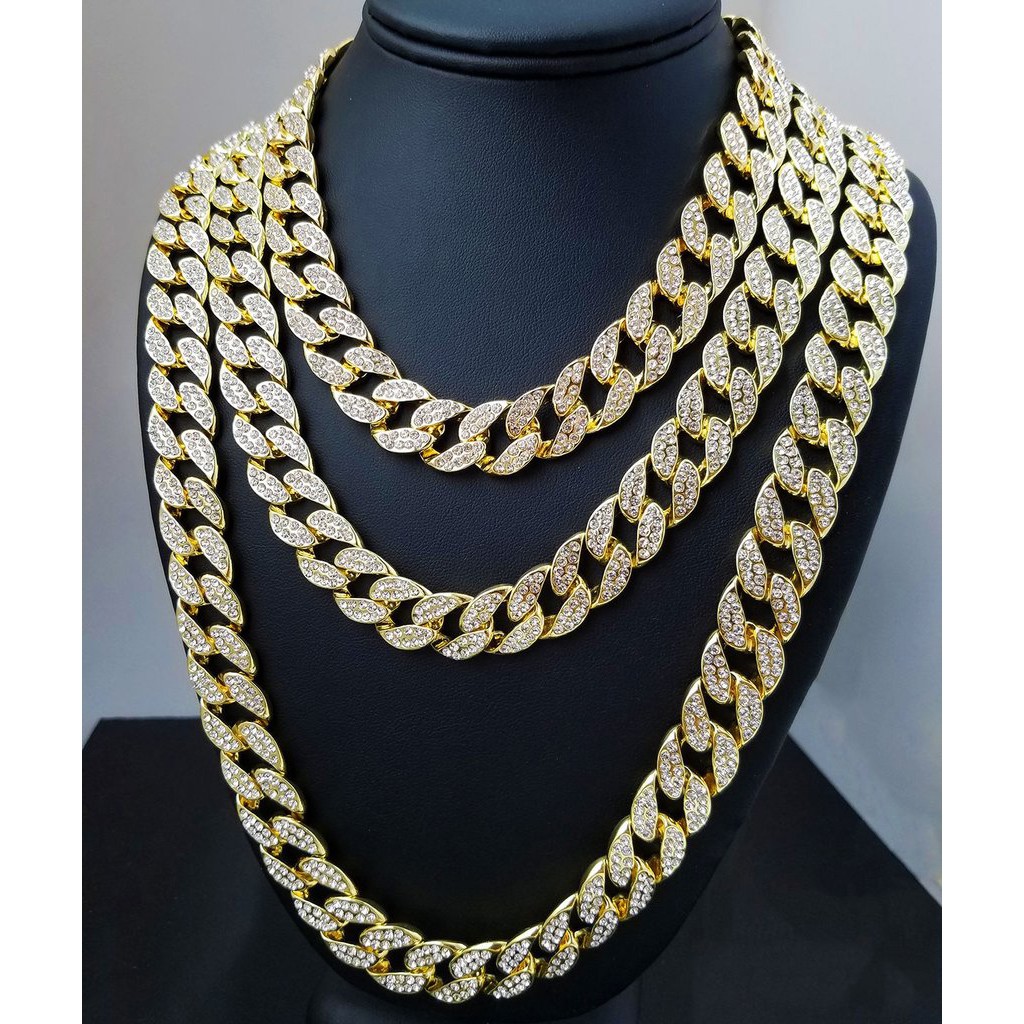 Hip Hop Quavo's Choker 20" Cuban & 18" Full Iced Cuban & 1 ...