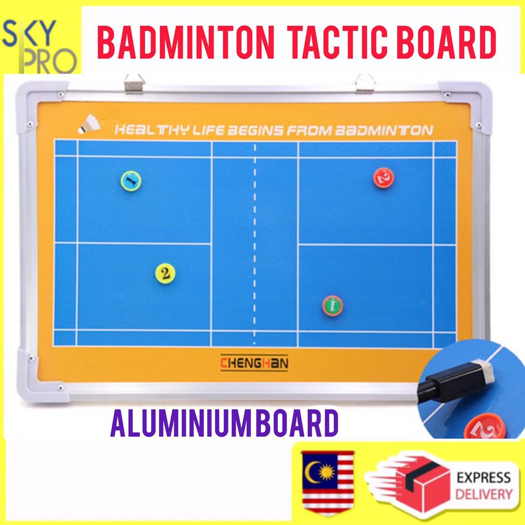 Badminton Magnetic Coaching Board with Marker Pen Eraser Badminton Coach Board Foldable and Portable Coach Tools Storage Bag and Magnet 