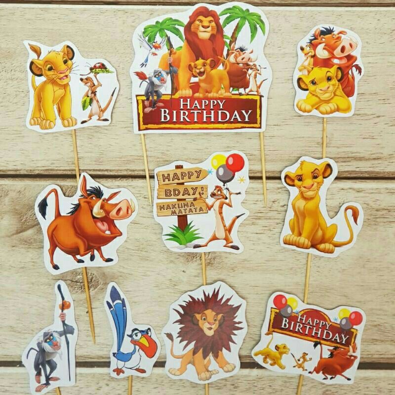 Topper Topper Puncture Cake Topper Happy Birthday Cake Topper Character Lion King Shopee Malaysia