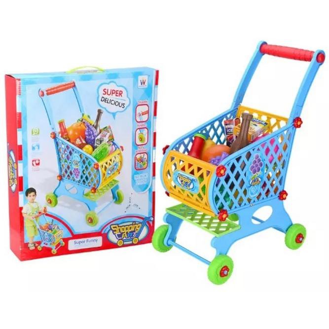 🌟MყTσყPαɾαԃιʂҽ🌟Pretend Play Shopping Cart Trolley With Fruits &  Vegetables 46pcs Main Troli Troli Beli-belah | Shopee Malaysia