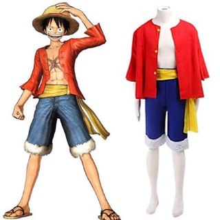 【Ready Stock】Anime One Piece Monkey D Luffy New World Costume Outfits ...