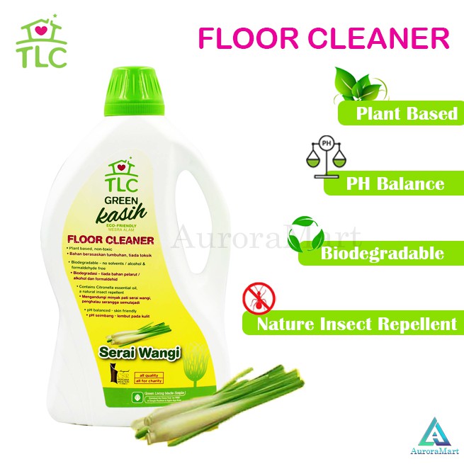 TLC Green Floor Cleaner Citronella 2L Pencuci Lantai Serai Wangi Cecair Pembersih Lantai 2 Liter