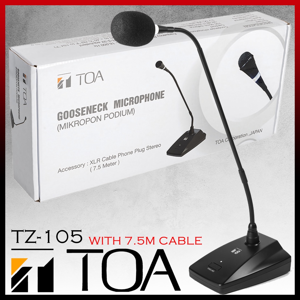 TOA EM380AS/ EM380 Gooseneck Microphone ( Phantom Power / Battery