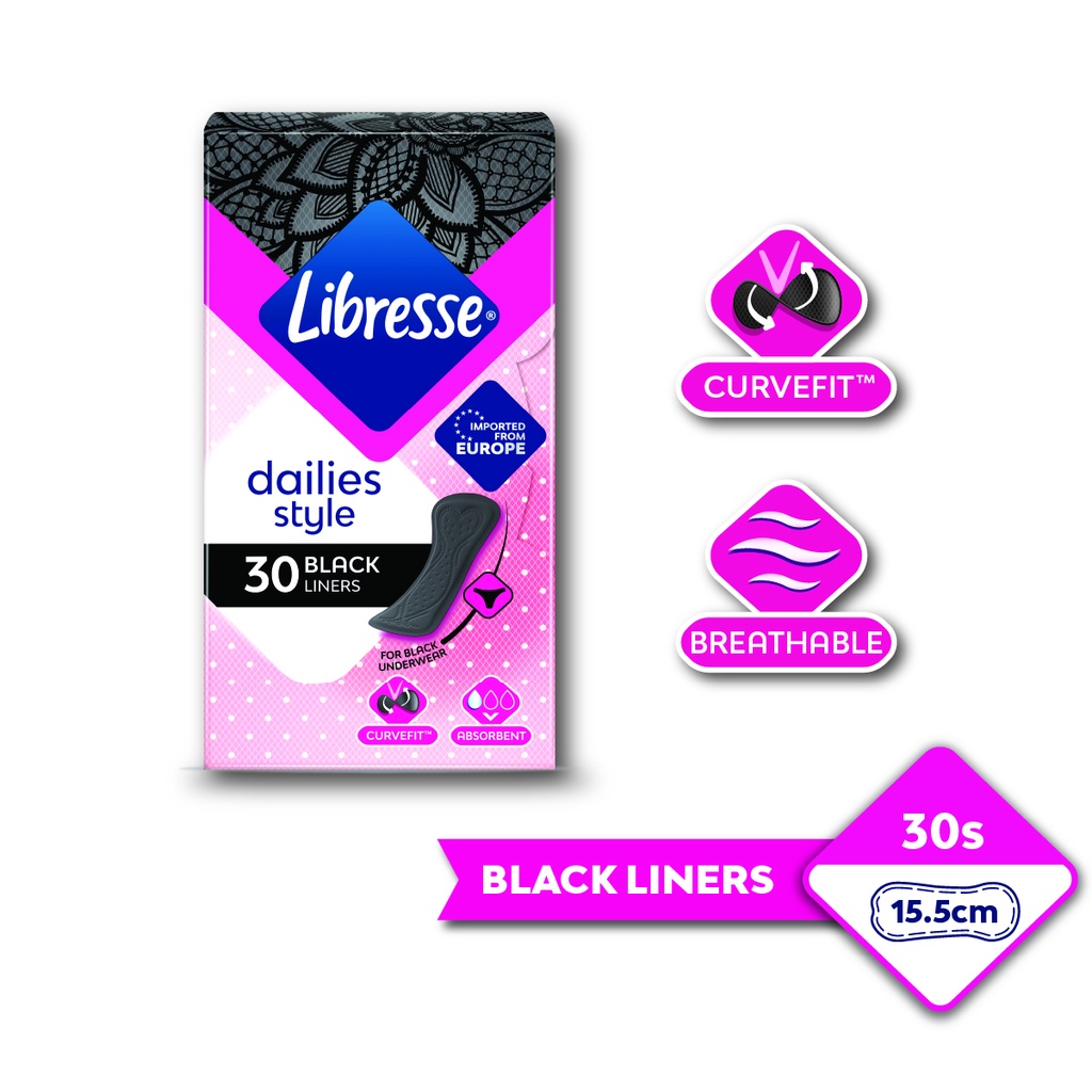 Libresse Black Slim Panty Liners (30s) | Shopee Malaysia