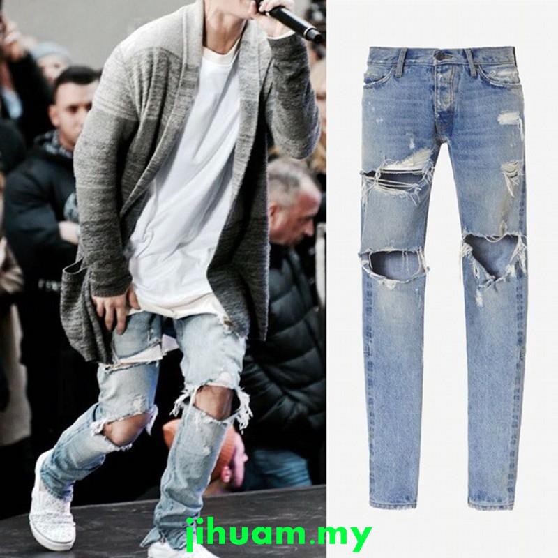 colored distressed jeans