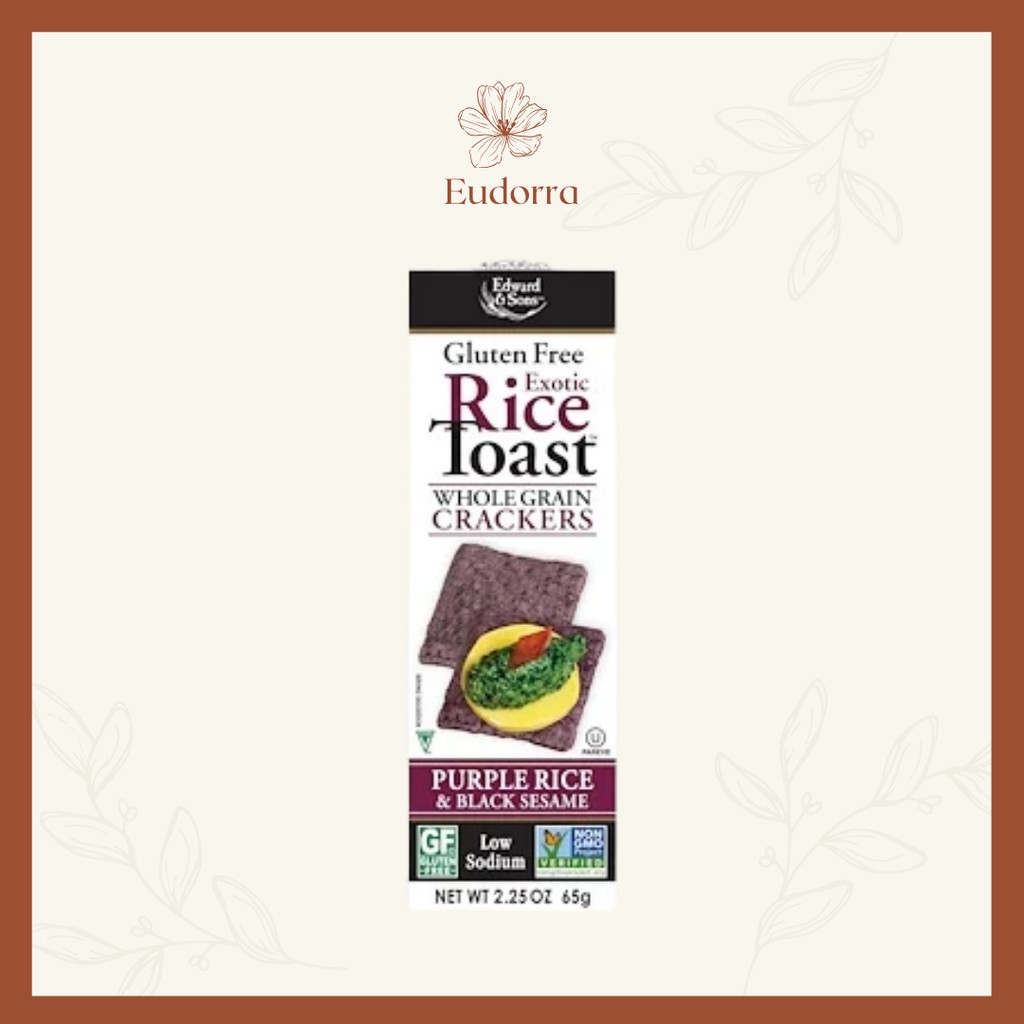 Edward & Sons, Exotic Rice Toast, Whole Grain Crackers, Purple Rice & Black Sesame