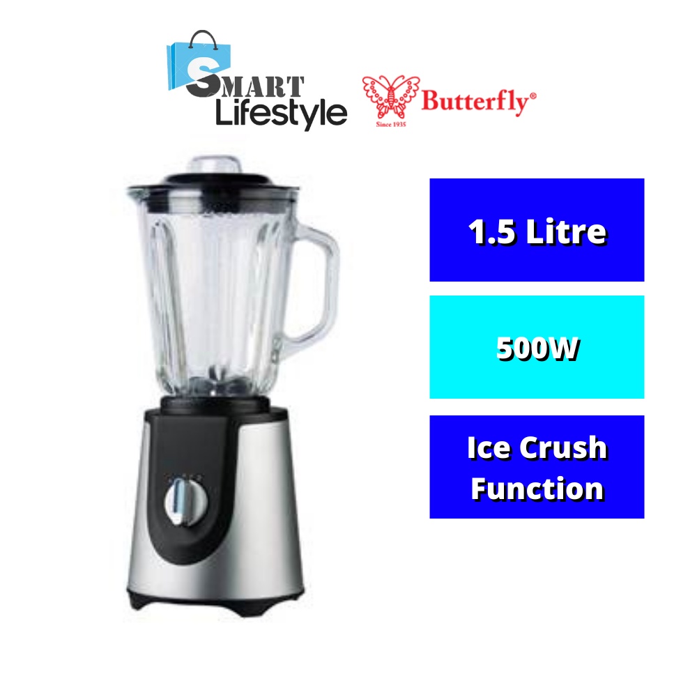 Butterfly Ice Crush Blender With Glass Jar & Grinder B530 Shopee