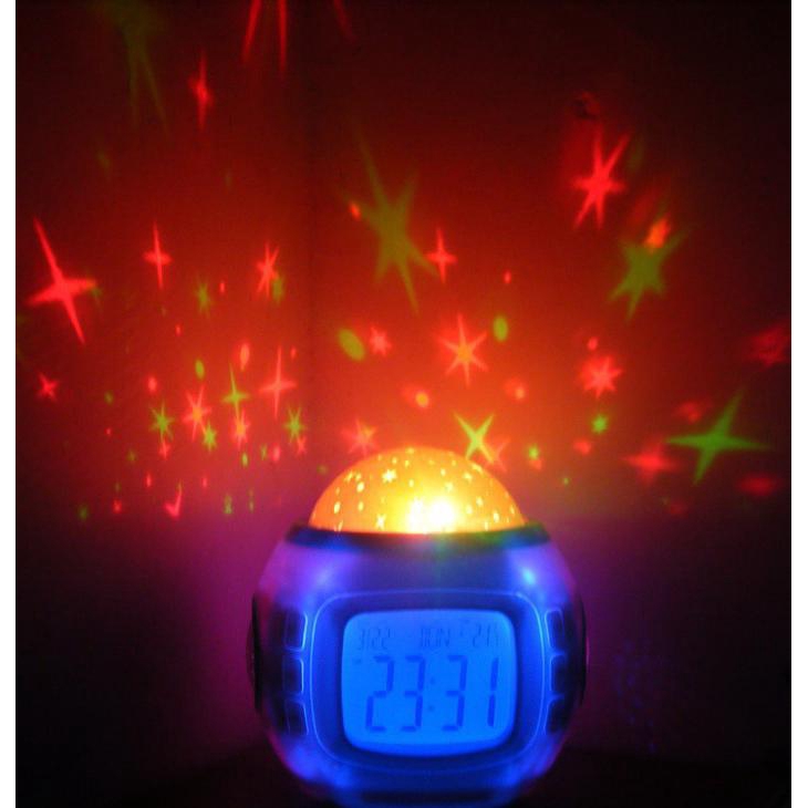 Multifunctional Gift Temperature Digital Display Kids Bedroom Battery Powered Permanent Calendar Projection Star Clock