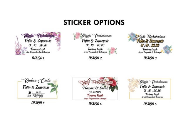 Sticker Terima Kasih Daripada Pengantin Sticker Kahwin Murah Rm10 54keping Shopee Malaysia