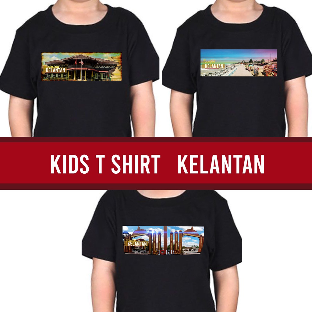 Kids T shirt Kelantan Kota Bharu Gerbang Petra Cotton T-Shirt Souvenir Gift T shirt Kanak kanak