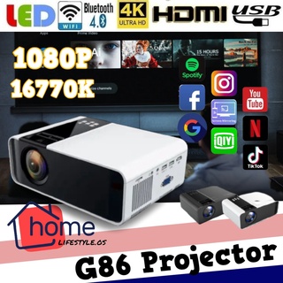 5 Years Warranty  6000 lumens G86 Projector FULL HD 1080P Android Mini Projector WIFI LCD Led A80 Protable Projector